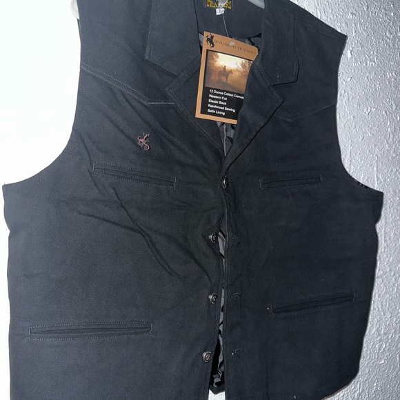 Wyoming Traders Black Canvas Vest - Picture 5 of 6